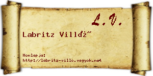 Labritz Villő névjegykártya